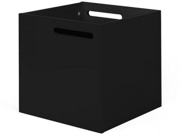 Caja de almacenamiento lacada en color negro