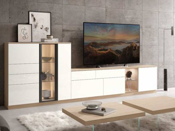 Mueble tv con vitrina en Madrid