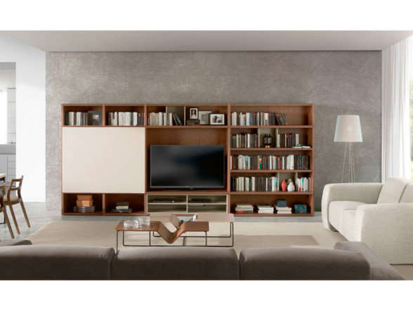 Mueble de salón con estanterías y tv ⋆ El Rincón del Arte Madrid