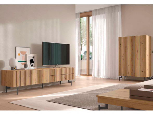Mueble de TV Treviso con chimenea