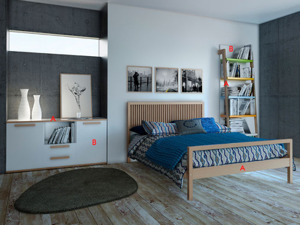 Dormitorio juvenil estilo vintage