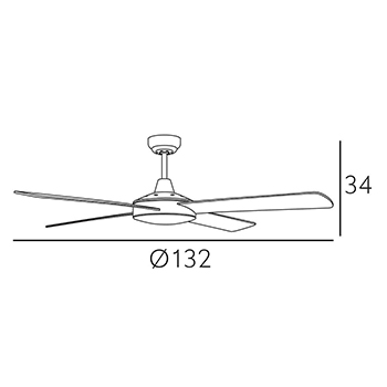 Medidas de los ventiladores de Fabrilamp